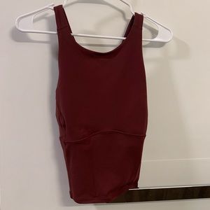 Lululemon Key to Balance tank top- maroon- cropped and high neck
